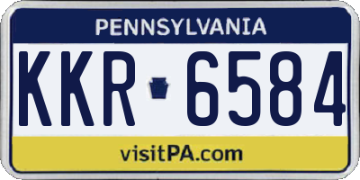 PA license plate KKR6584