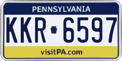 PA license plate KKR6597