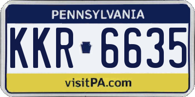 PA license plate KKR6635