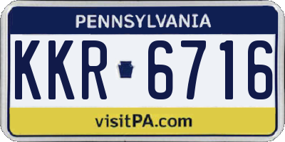 PA license plate KKR6716