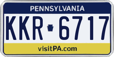 PA license plate KKR6717