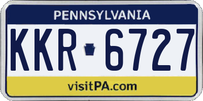 PA license plate KKR6727