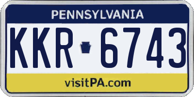 PA license plate KKR6743