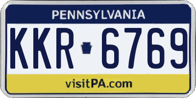 PA license plate KKR6769