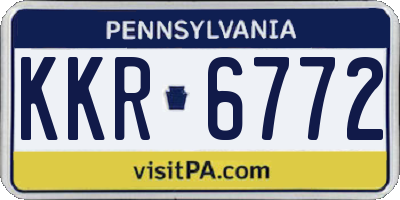 PA license plate KKR6772
