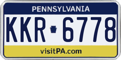 PA license plate KKR6778