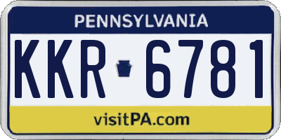 PA license plate KKR6781