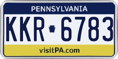 PA license plate KKR6783