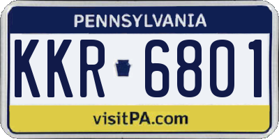 PA license plate KKR6801
