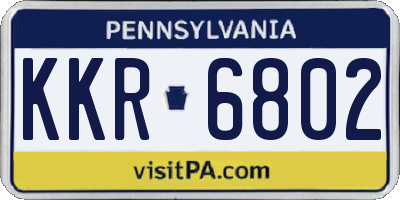 PA license plate KKR6802