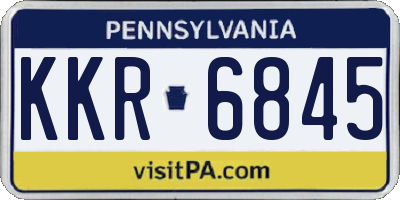 PA license plate KKR6845