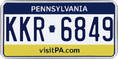 PA license plate KKR6849