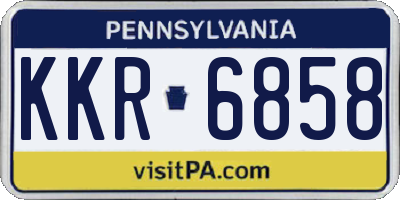 PA license plate KKR6858