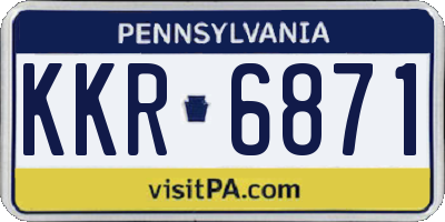 PA license plate KKR6871