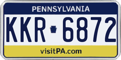 PA license plate KKR6872