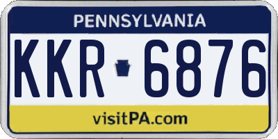 PA license plate KKR6876