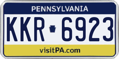 PA license plate KKR6923