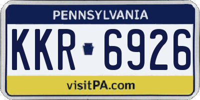 PA license plate KKR6926