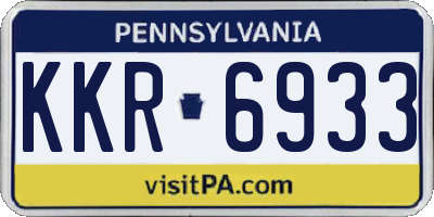 PA license plate KKR6933