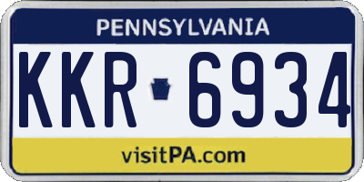 PA license plate KKR6934
