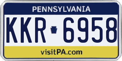 PA license plate KKR6958