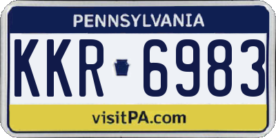 PA license plate KKR6983