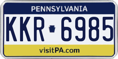 PA license plate KKR6985