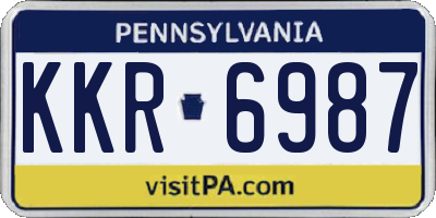 PA license plate KKR6987