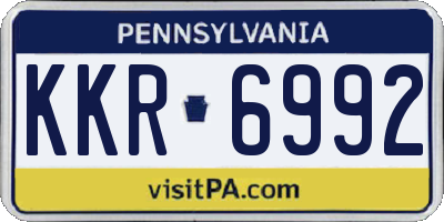 PA license plate KKR6992