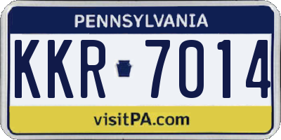 PA license plate KKR7014