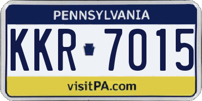 PA license plate KKR7015