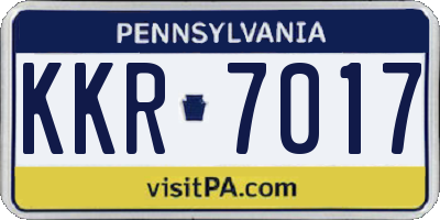 PA license plate KKR7017