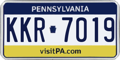 PA license plate KKR7019