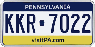 PA license plate KKR7022