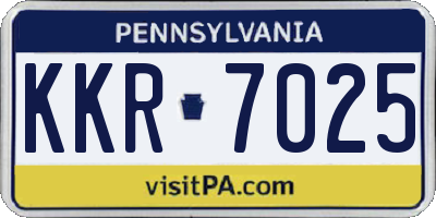 PA license plate KKR7025