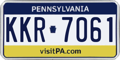 PA license plate KKR7061