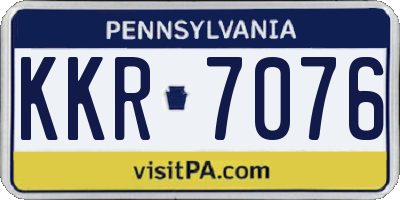 PA license plate KKR7076