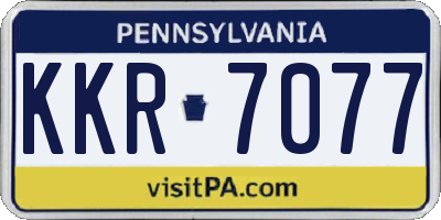 PA license plate KKR7077