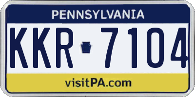 PA license plate KKR7104