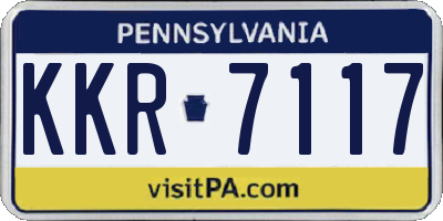PA license plate KKR7117