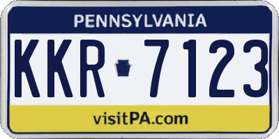 PA license plate KKR7123