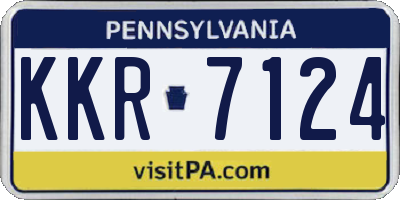 PA license plate KKR7124