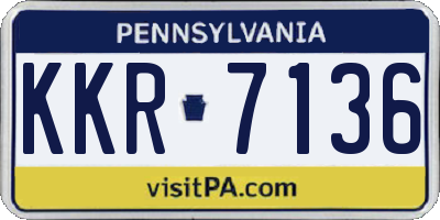 PA license plate KKR7136