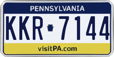 PA license plate KKR7144