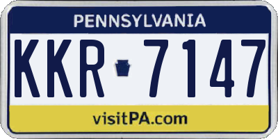 PA license plate KKR7147