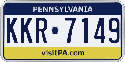 PA license plate KKR7149