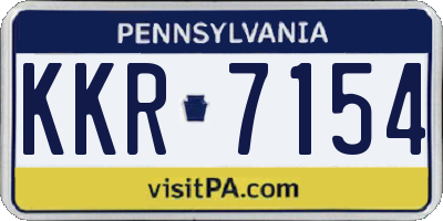 PA license plate KKR7154
