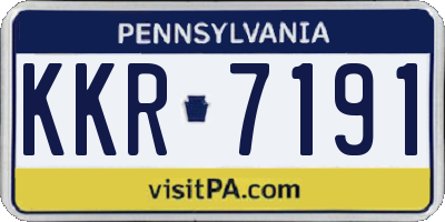 PA license plate KKR7191