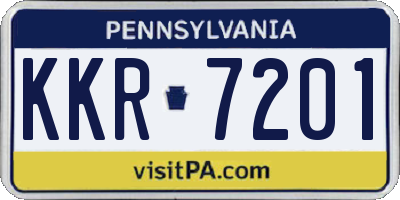 PA license plate KKR7201