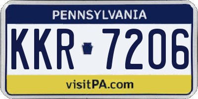 PA license plate KKR7206